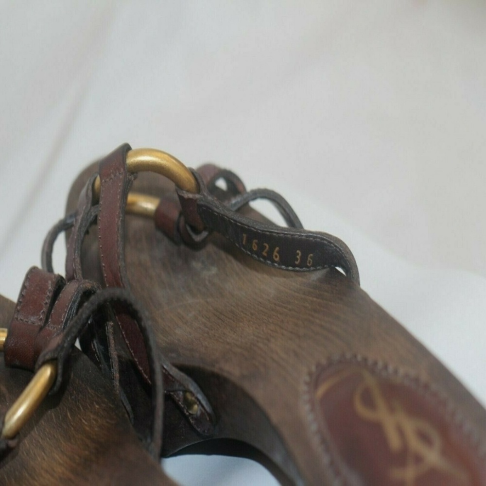 women's Yves Saint Laurent Wooden Sandals Italy 36 - Picture 7 of 8